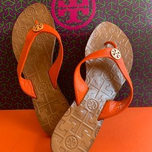 Tory Burch Thora Thong Orange sandals size 8 NICE!